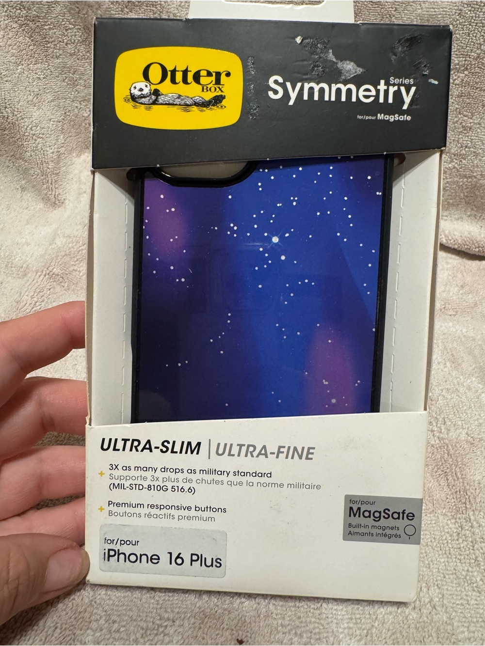 OtterBox Symmetry Series MagSafe iPhone 16 Plus Case Blue Purple Starry